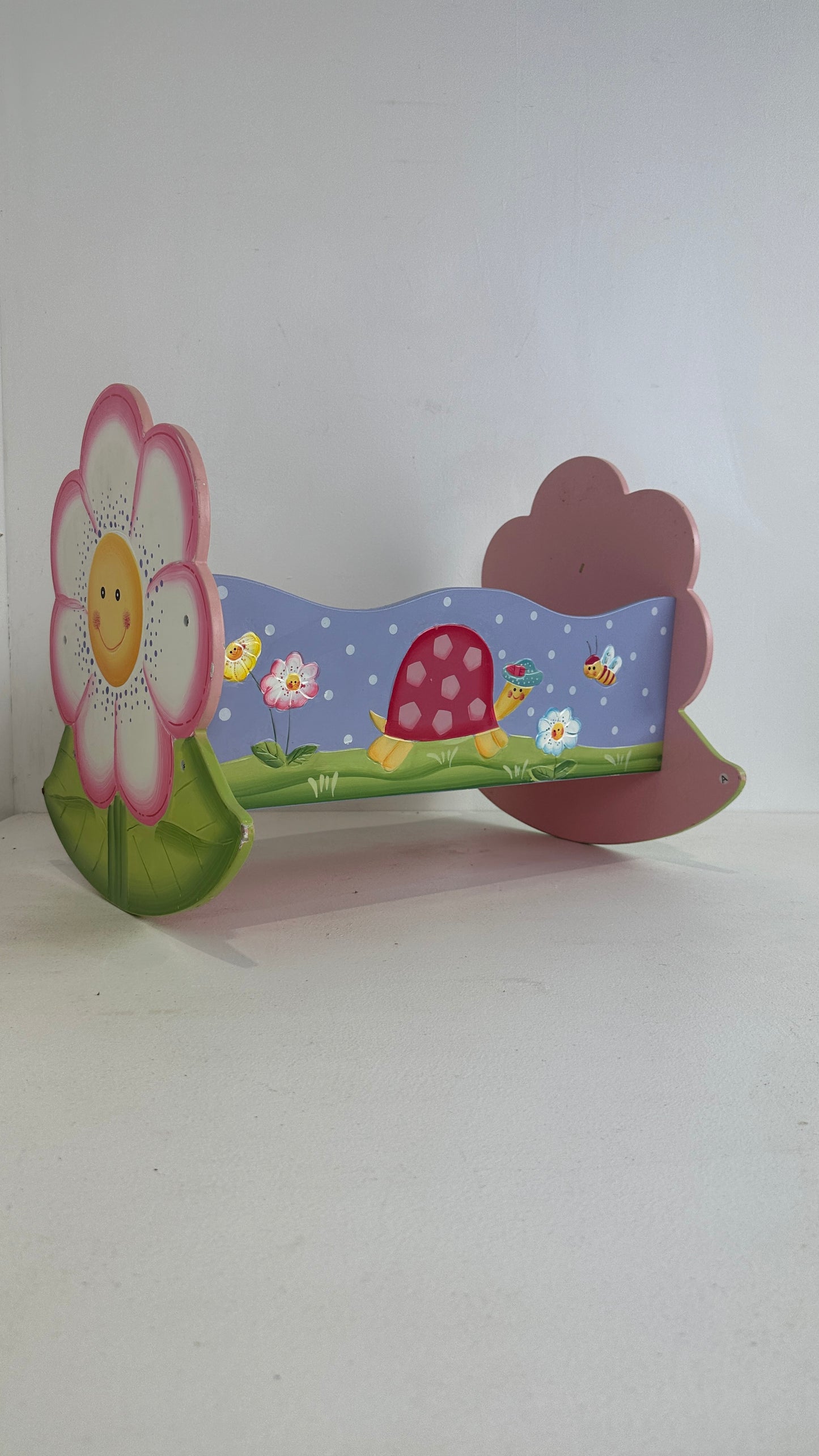 Magic Garden Themed Pink Wooden Rocking Cradle (Pre-loved)