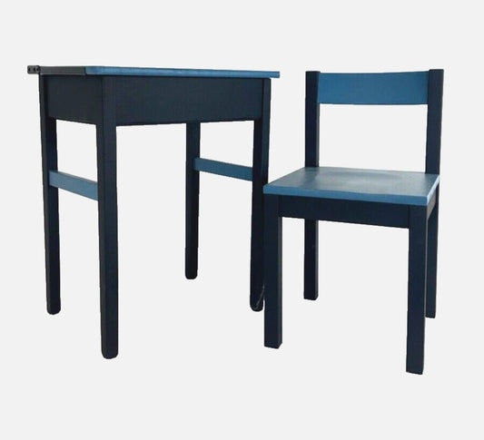 Painted Vintage Children’s Desk with Matching Chair (Restored)