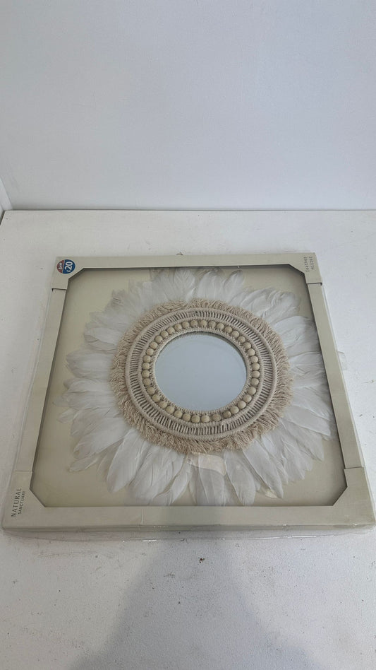 Natural Sactuary Bohemian Style Feather Mirror (Pre-loved)