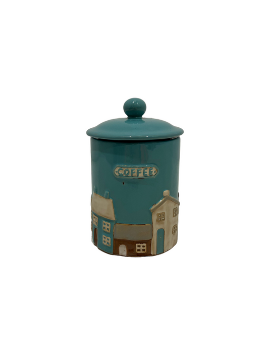 Home Comforts Blue Village Coffee Jar (New)