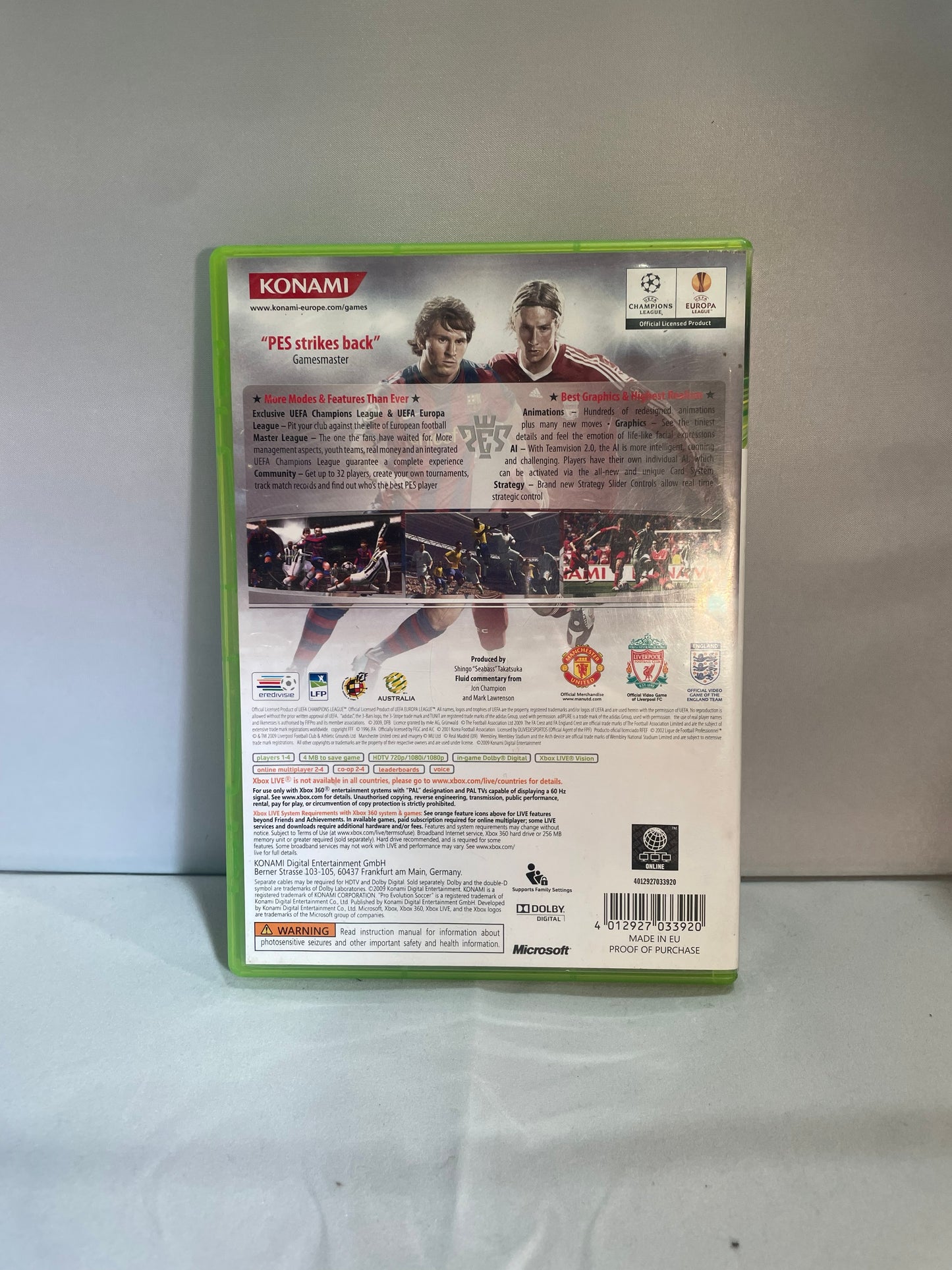 Pro Evolution Soccer 2010 Game- Xbox 360 (Pre-Loved)