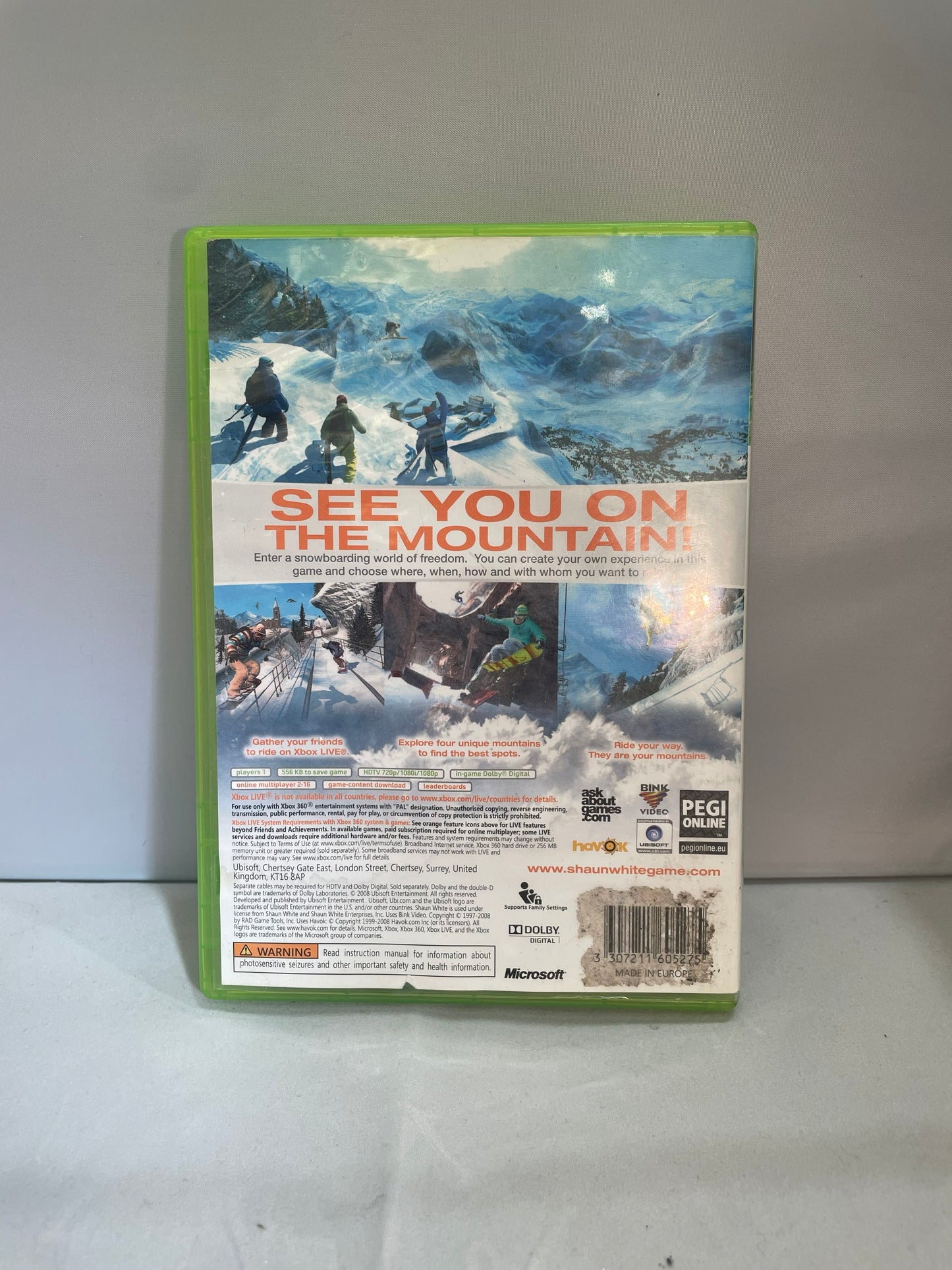 Shaun White Snowboarding Game- Xbox 360 (Pre-Loved)