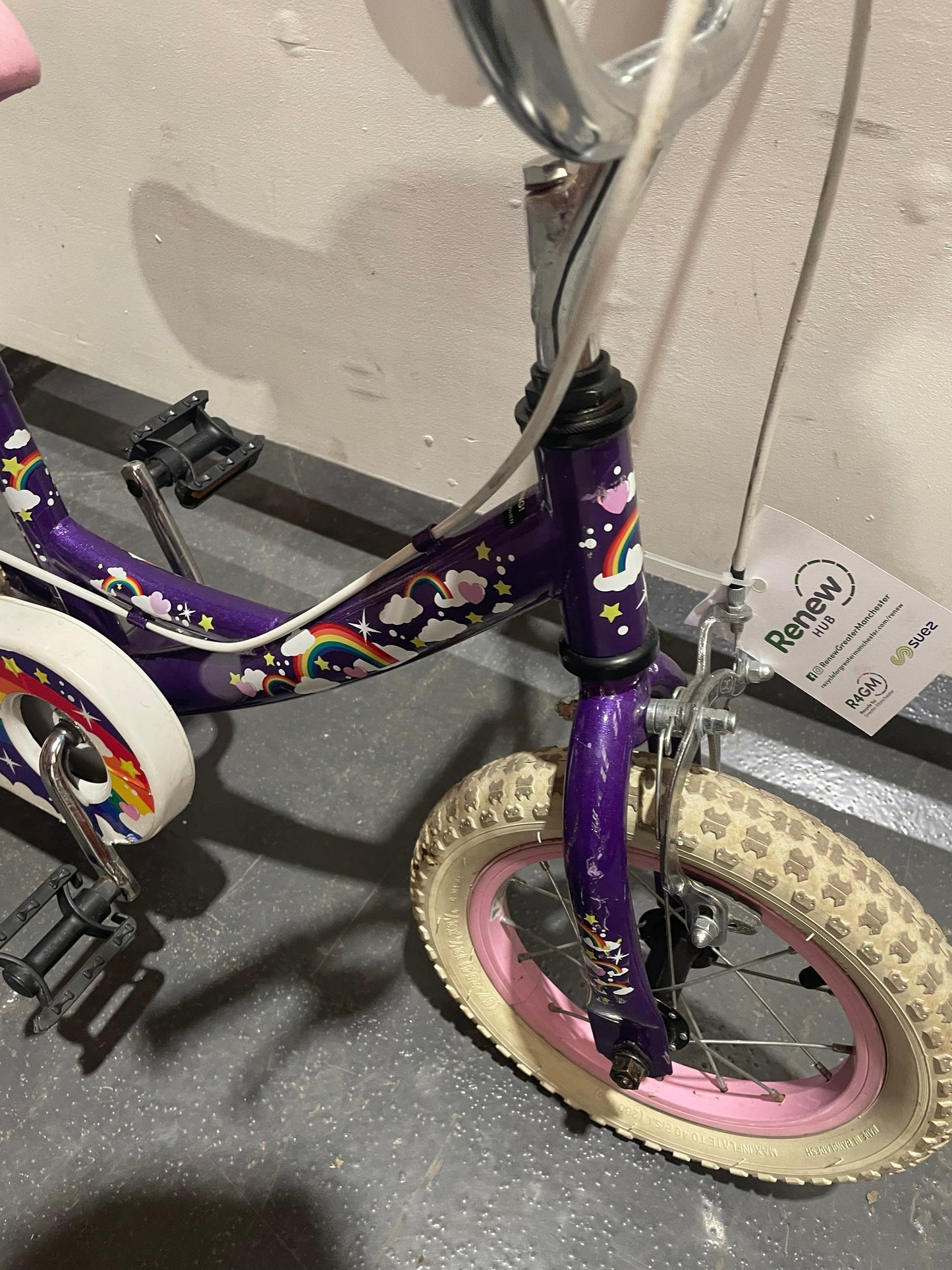 Serviced Purple Rainbow Bike, 12" (Pre-Loved)