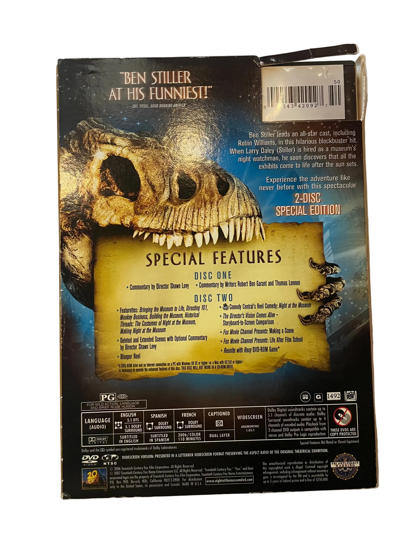 Night At The Museum DVD (Pre-Loved)