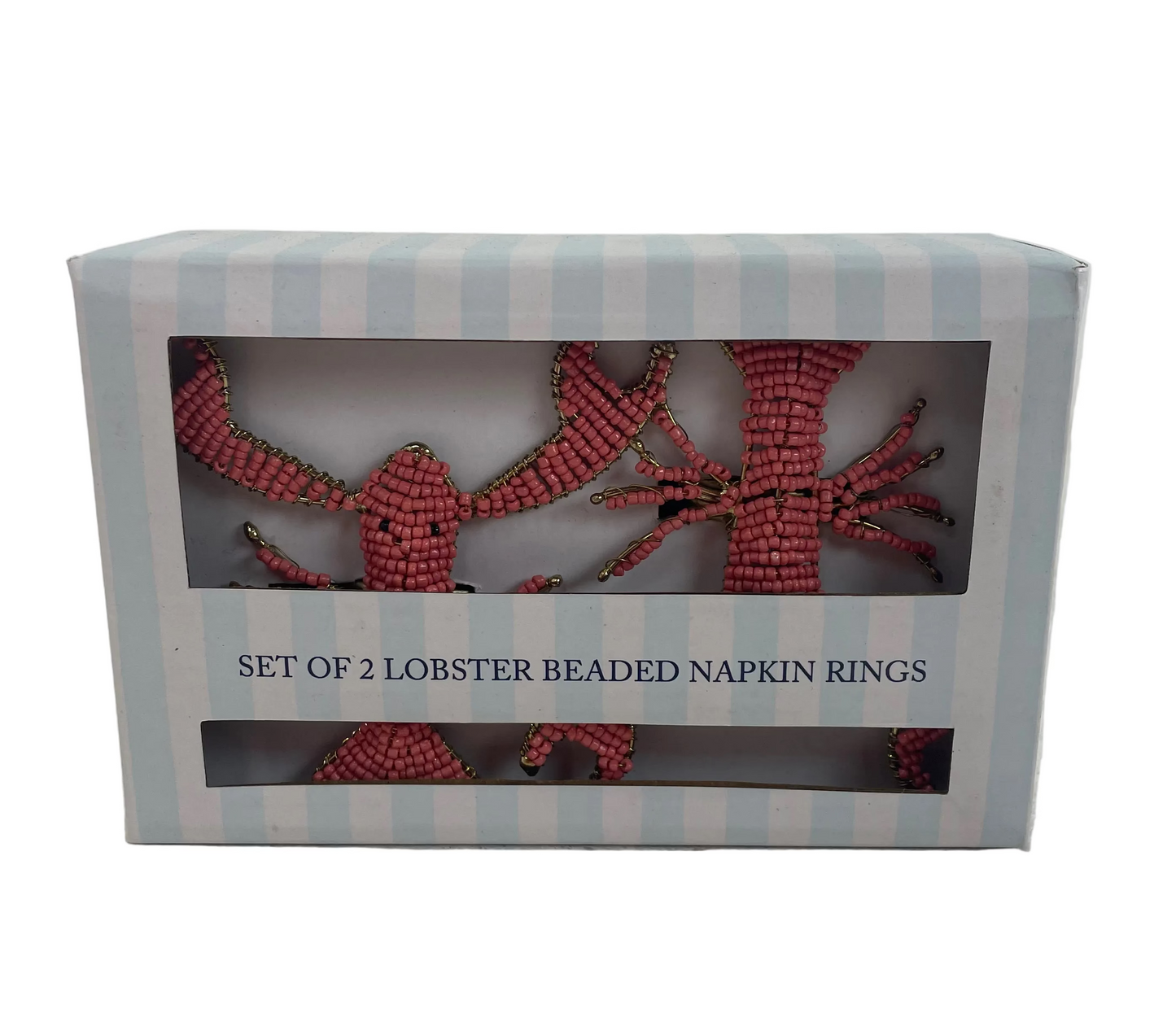 Set Of 2 Lobster Beaded Napkin Rings (New)