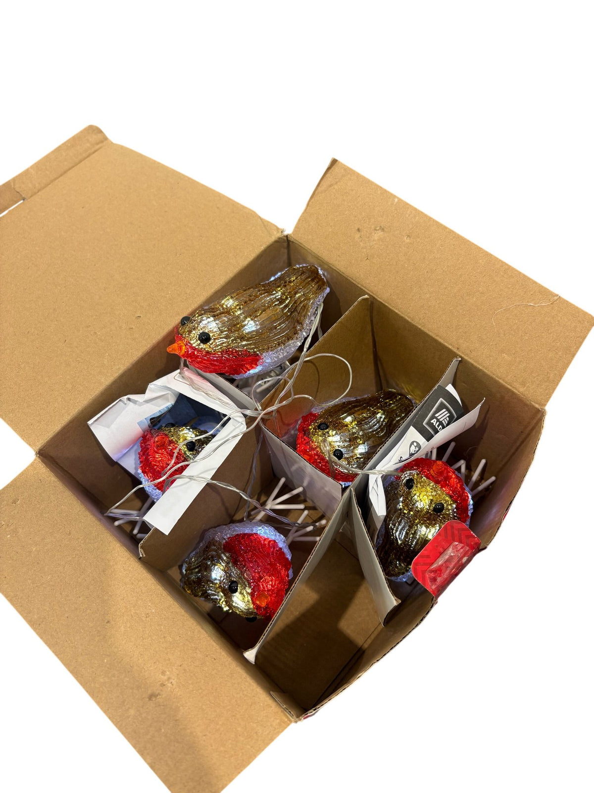 Perfect Christmas Set of 5 Acrylic Robins (Unused)
