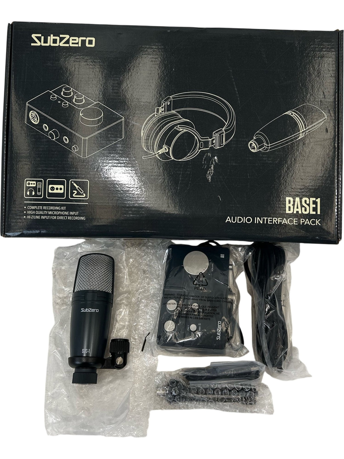 SubZero Audio Interface Pack BASE1 Complete Recording Kit (Unused)