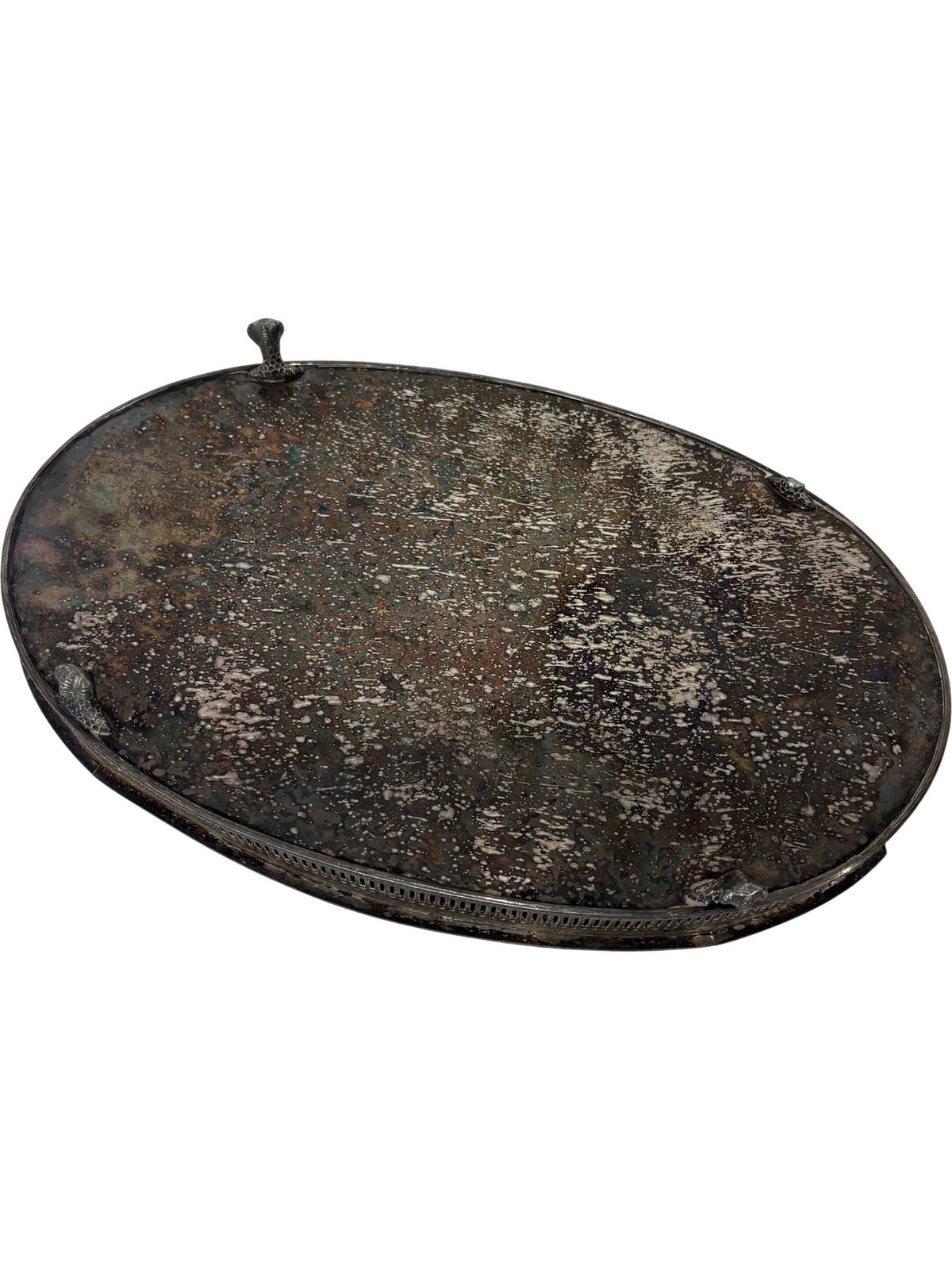 Antique Oval Silver-Plated Decorative Tray (Pre-Loved)