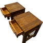 Wooden End Tables with Glass Shelf (Pre-Loved)