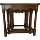 Vintage Nesting Table Set Solid Wood Brown Turned Legs (Pre-Loved)