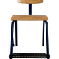 Vintage Wooden School Chairs with Blue Metal Legs (Pre-Loved)