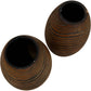 Pair Brown Black Striped Textured Decorative Vases 35cm (Pre-Loved)