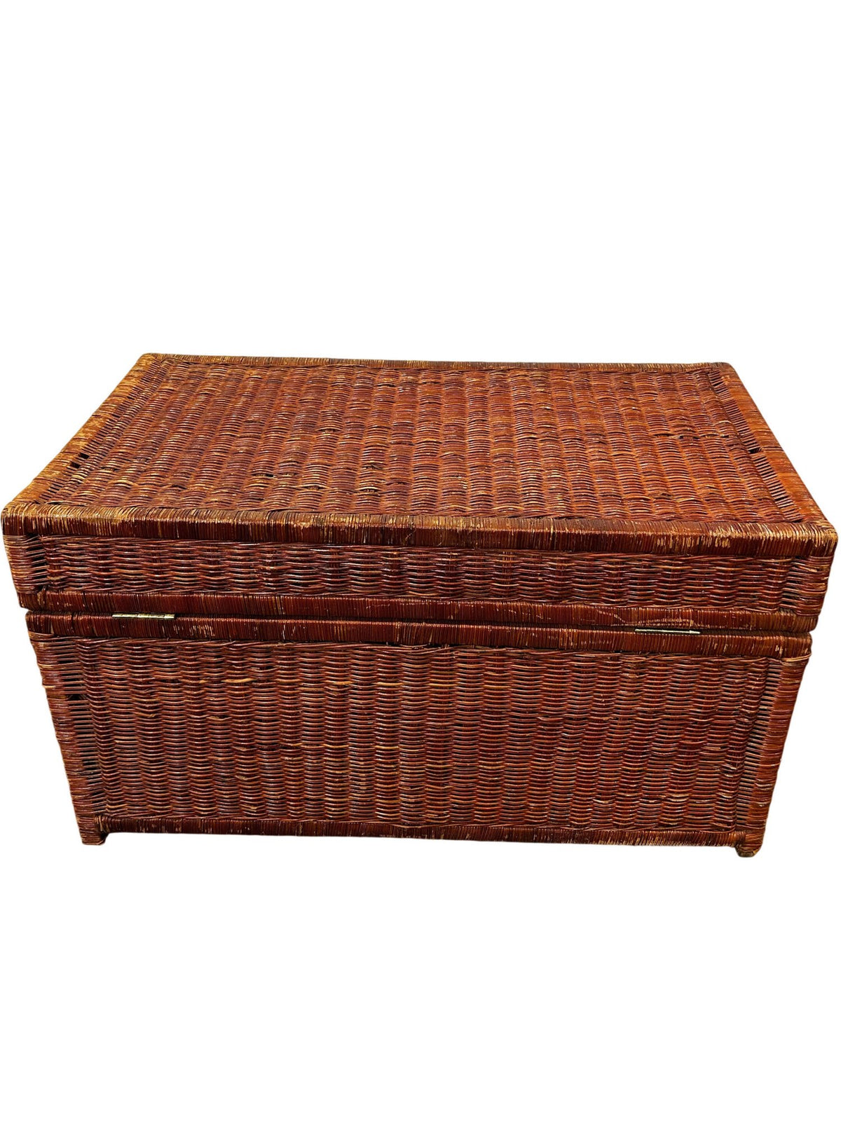 Large Wicker Storage Chest Rattan Trunk Basket with Handles 90cm (Pre-Loved)