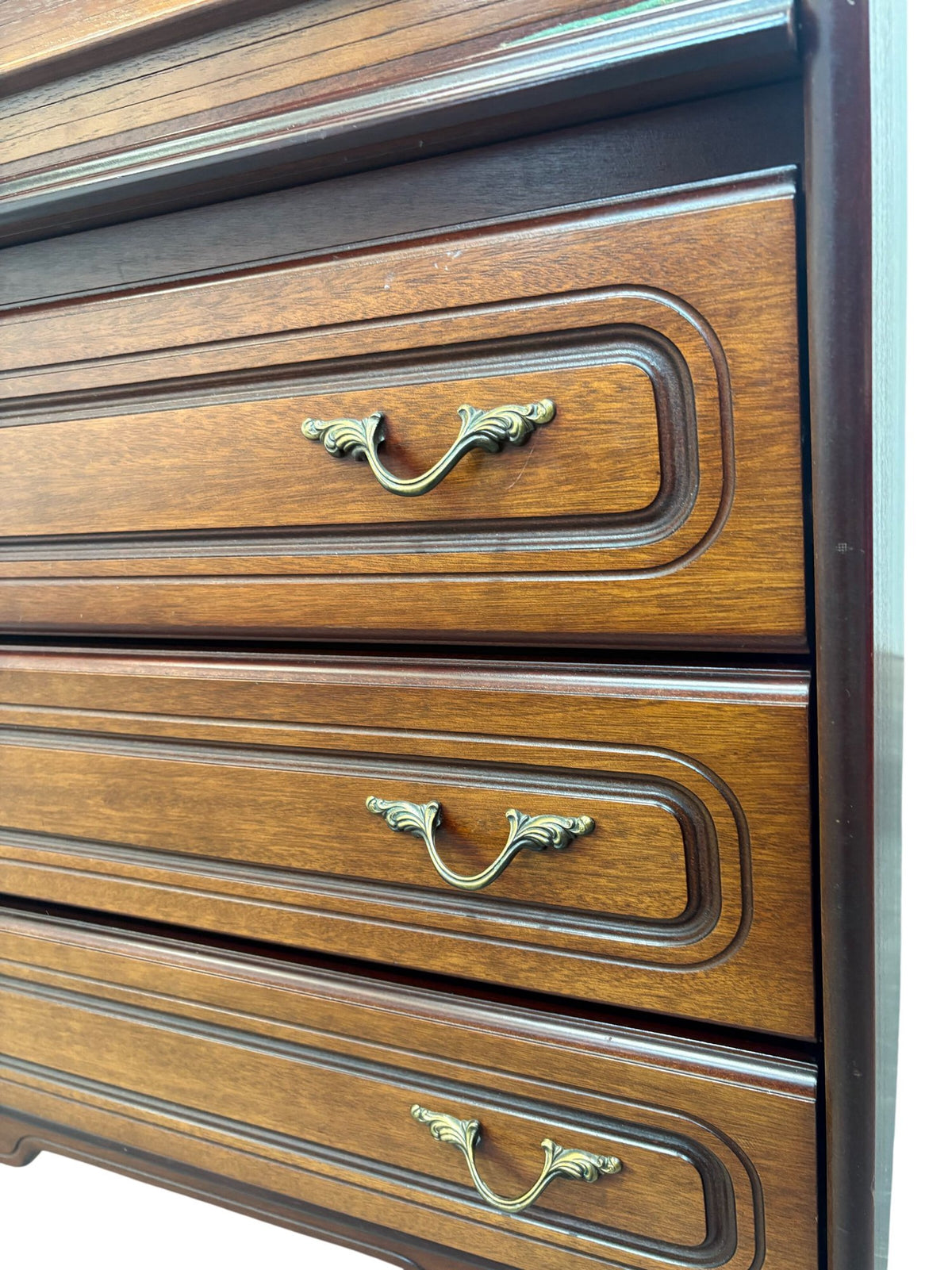 Vintage Wooden Roll Top Desk with Brass Handles (Pre-Loved)