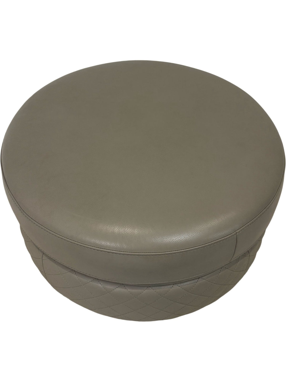 Contemporary Beige Ottoman Faux Leather (Pre-Loved)
