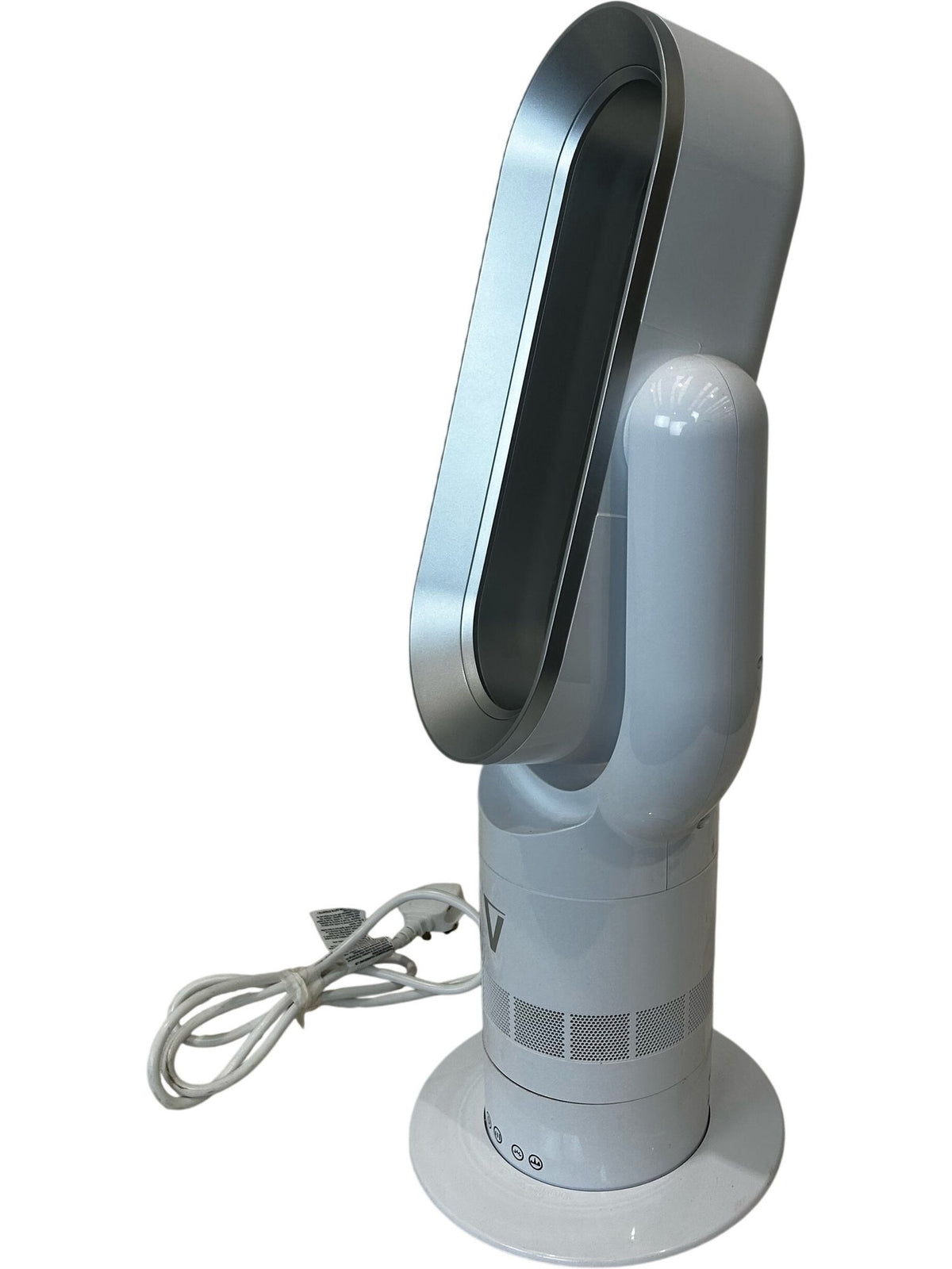 Bladeless Hot & Cool Fan Heater White Silver Oscillating 66cm (Pre-Loved)
