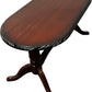 Vintage Oval Coffee Table Carved Edge Pedestal Base Mahogany Style (Pre-Loved)