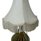 Gold Tone Table Lamp with Cream Fringed Shade Vintage Style (Pre-Loved)