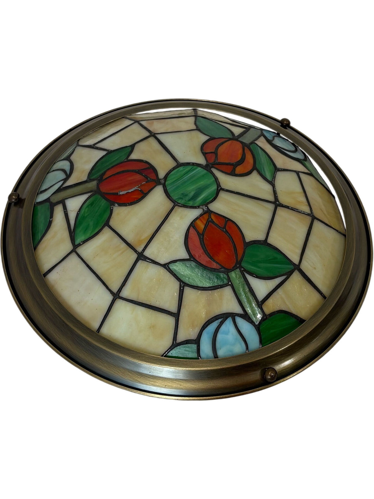 Art Nouveau Stained Glass Lamp Shade Floral Pattern (Pre-Loved)