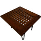 Wooden Lattice Top Side Table Black Hairpin Legs Vintage Style (Pre-Loved)