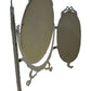 Vintage Triple Oval Vanity Dressing Table Mirror Ornate White Frame (Pre-Loved)