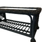 PE Rattan Garden Coffee Table Glass Top Lower Shelf Patio (Pre-Loved)