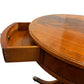 Round Wooden Pedestal Side Table with Drawers & Claw Feet (Pre-Loved)