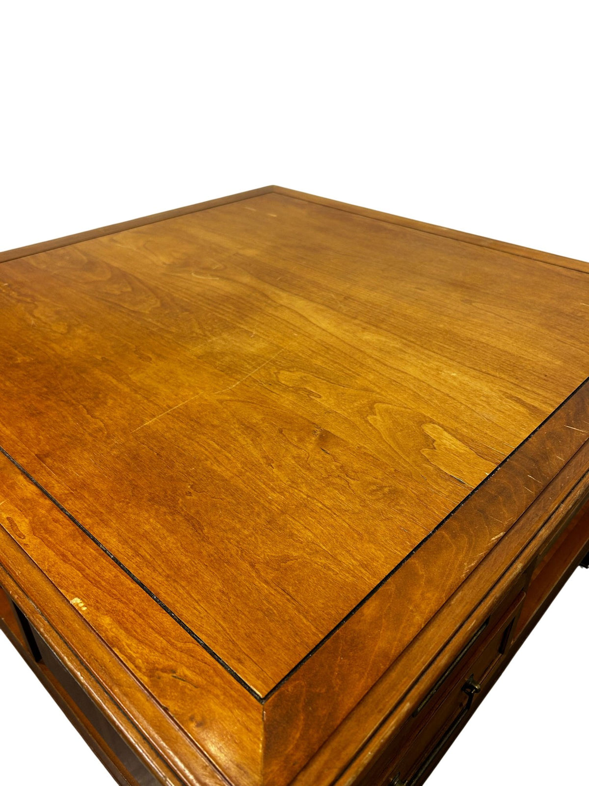 Wooden Square Coffee Table with Drawers & Open Storage (Pre-Loved)