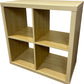 4 Cube Storage Unit Bookcase Shelving Organiser Natural Wood Finish (Pre-Loved)