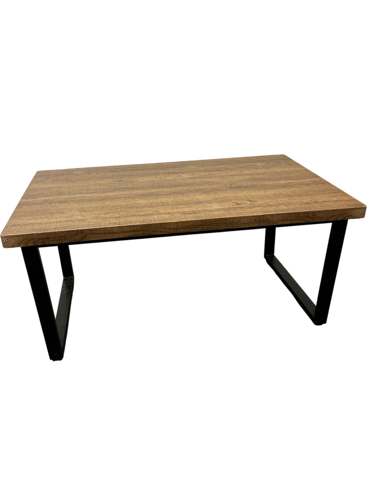 Rectangular Wooden Coffee Table with Black Metal Legs (Pre-Loved)