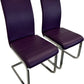 Pair of Purple Cantilever Dining Chairs Chrome Metal Frame (Pre-Loved)