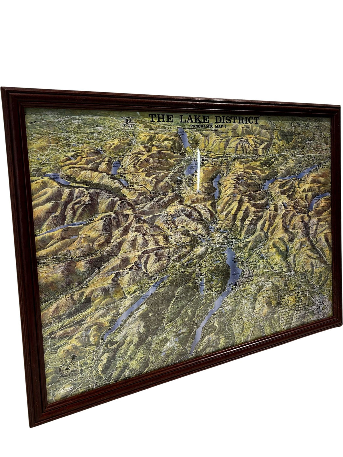 Lake District Framed Relief Map Landscape Wall Art 67cm (Pre-Loved)