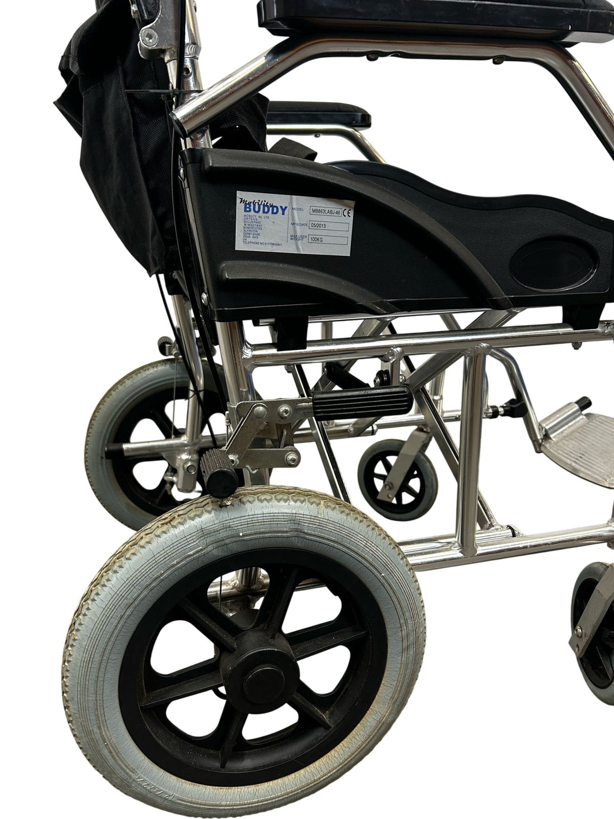 Buddy Folding Transport Wheelchair Detachable Footrests Compact (Pre-Loved)