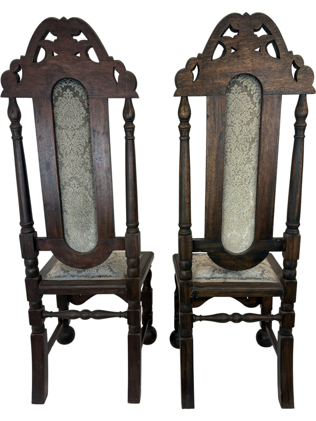 Antique Ornate Wooden Chairs Set with Upholstered Backrest (Pre-Loved)