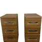 Pair of 3 Drawer Bedside Cabinets Wood Effect Metal Handles Bedroom (Pre-Loved)