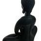 Black Buddha Meditation Sculpture Glossy Modern Home Decor 38cm (Pre-Loved)