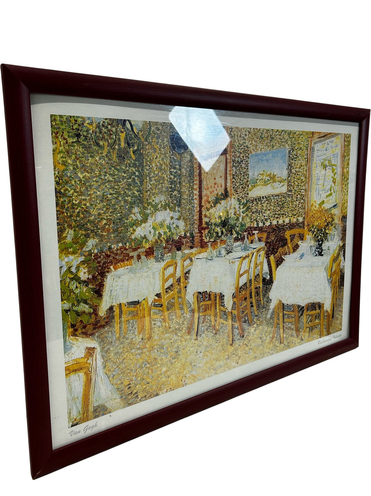 Vincent van Gogh Restaurant Interior Framed Art Print Wall Decor (Pre-Loved)
