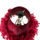 Red Feather Decorative Table Lamp with Ornate Base (Pre-Loved)