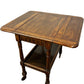 Vintage Drop Leaf Wooden Tea Trolley with Shelf & Castors (Pre-Loved)