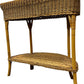 Natural Wicker Rattan 2 Tier Curved Console Table (Pre-Loved)