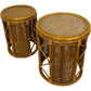 Vintage Rattan Bamboo Woven Round Nesting Side Tables (Pre-Loved)