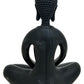 Black Buddha Meditation Sculpture Glossy Modern Home Decor 38cm (Pre-Loved)