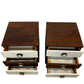 Pair of Retro 3 Drawer Bedside Cabinets Brown & Cream (Pre-Loved)