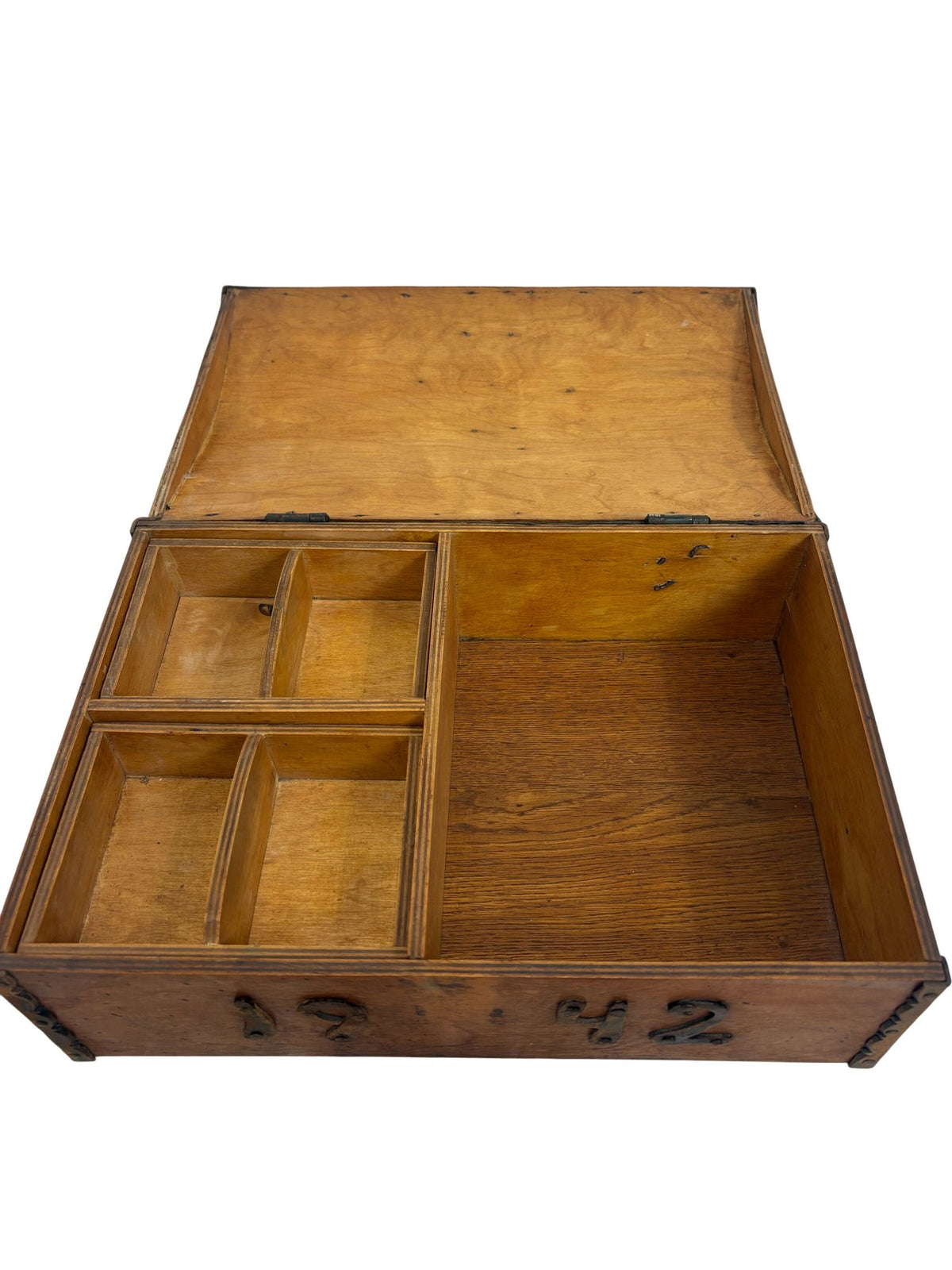 Vintage Wooden Shadow Box 1942 with Metal Accents (Pre-Loved)