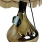 Gold Tone Table Lamp with Cream Fringed Shade Vintage Style (Pre-Loved)