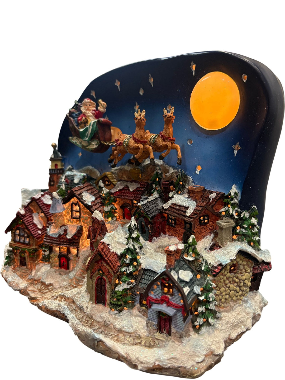 Animated Santa Scene Decoration with Moving Parts (Pre-Loved)