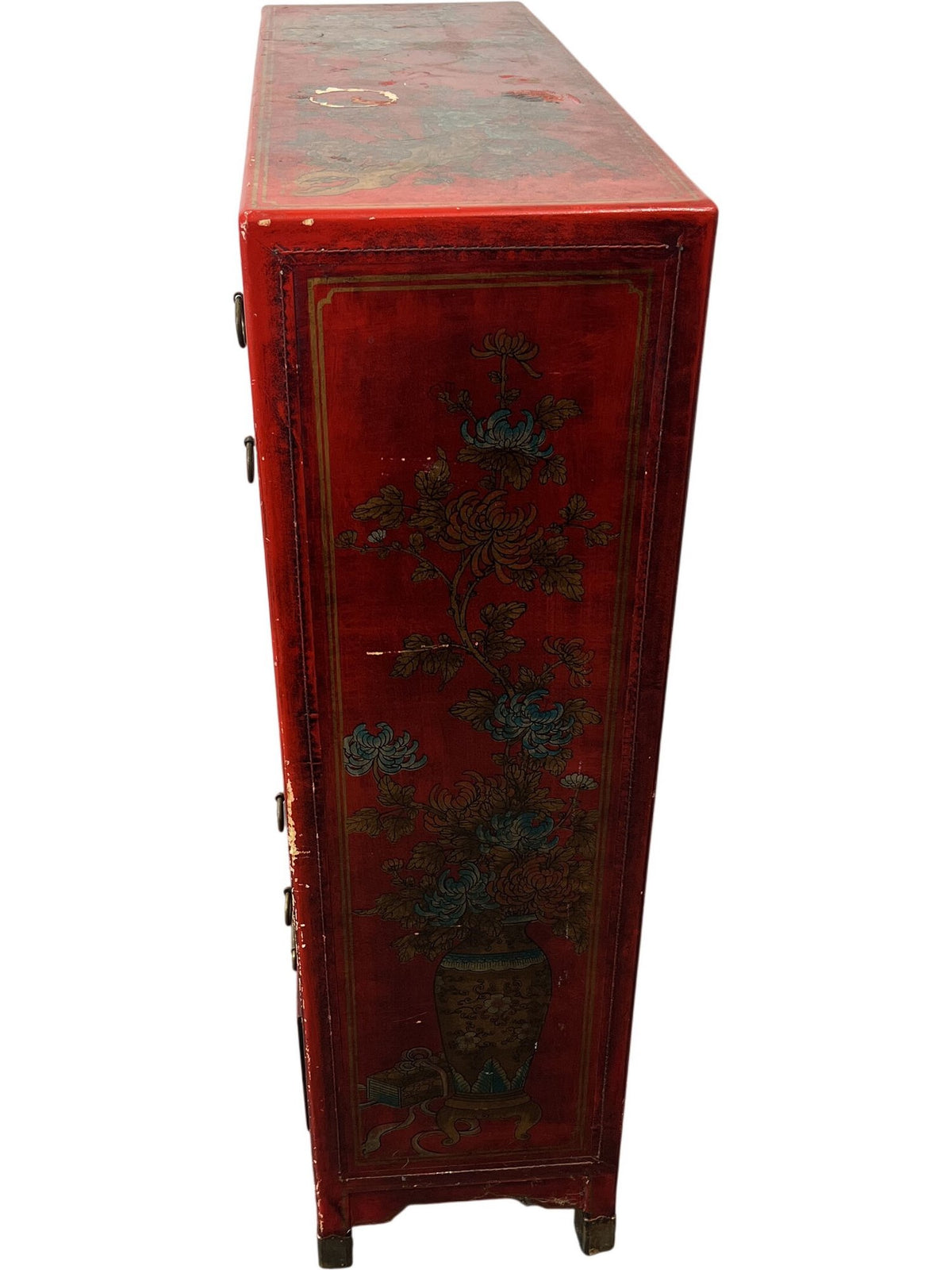 Chinese Dynasty Style Red Lacquered Handpainted Cabinet (Pre-Loved)