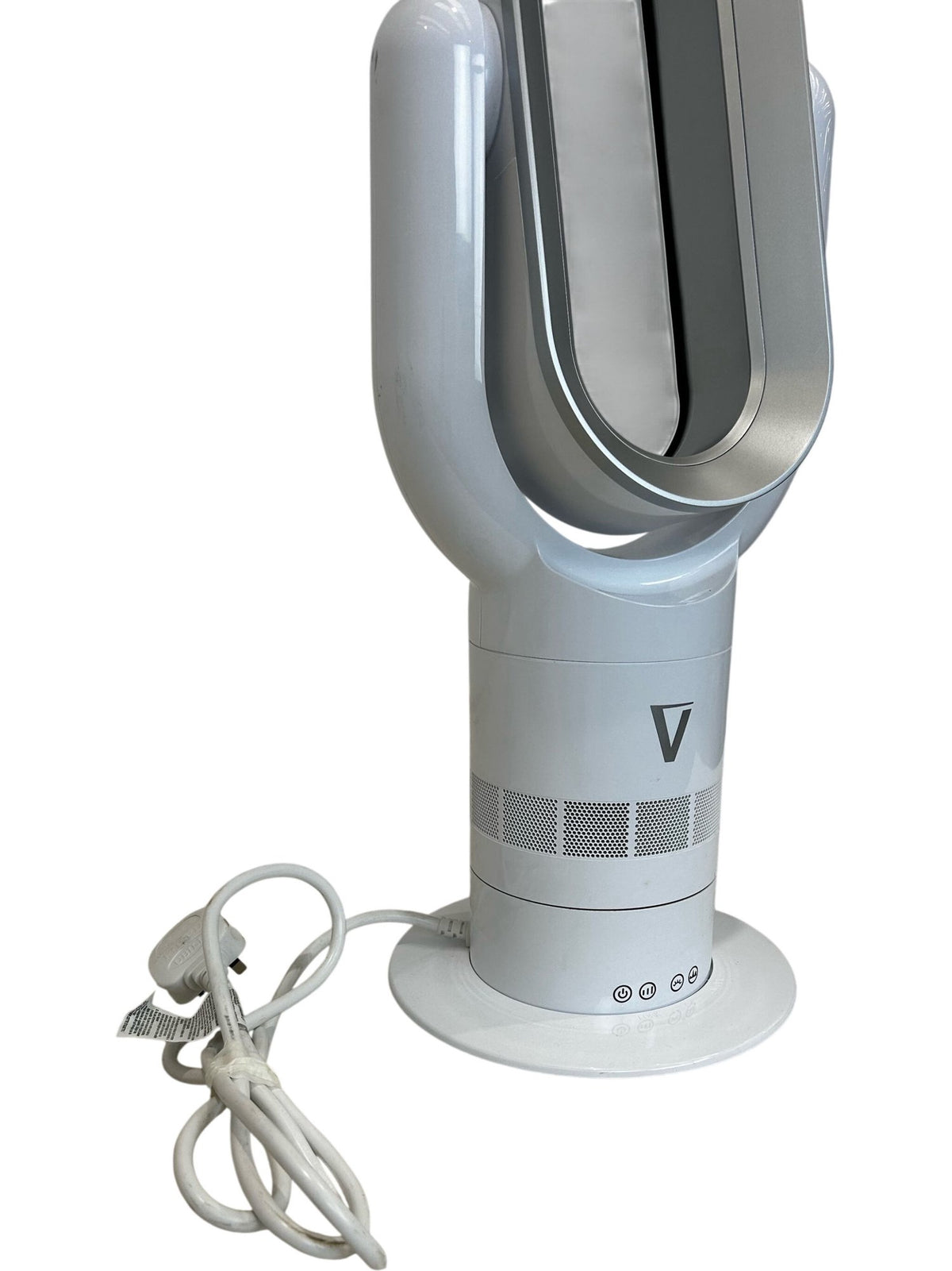 Bladeless Hot & Cool Fan Heater White Silver Oscillating 66cm (Pre-Loved)