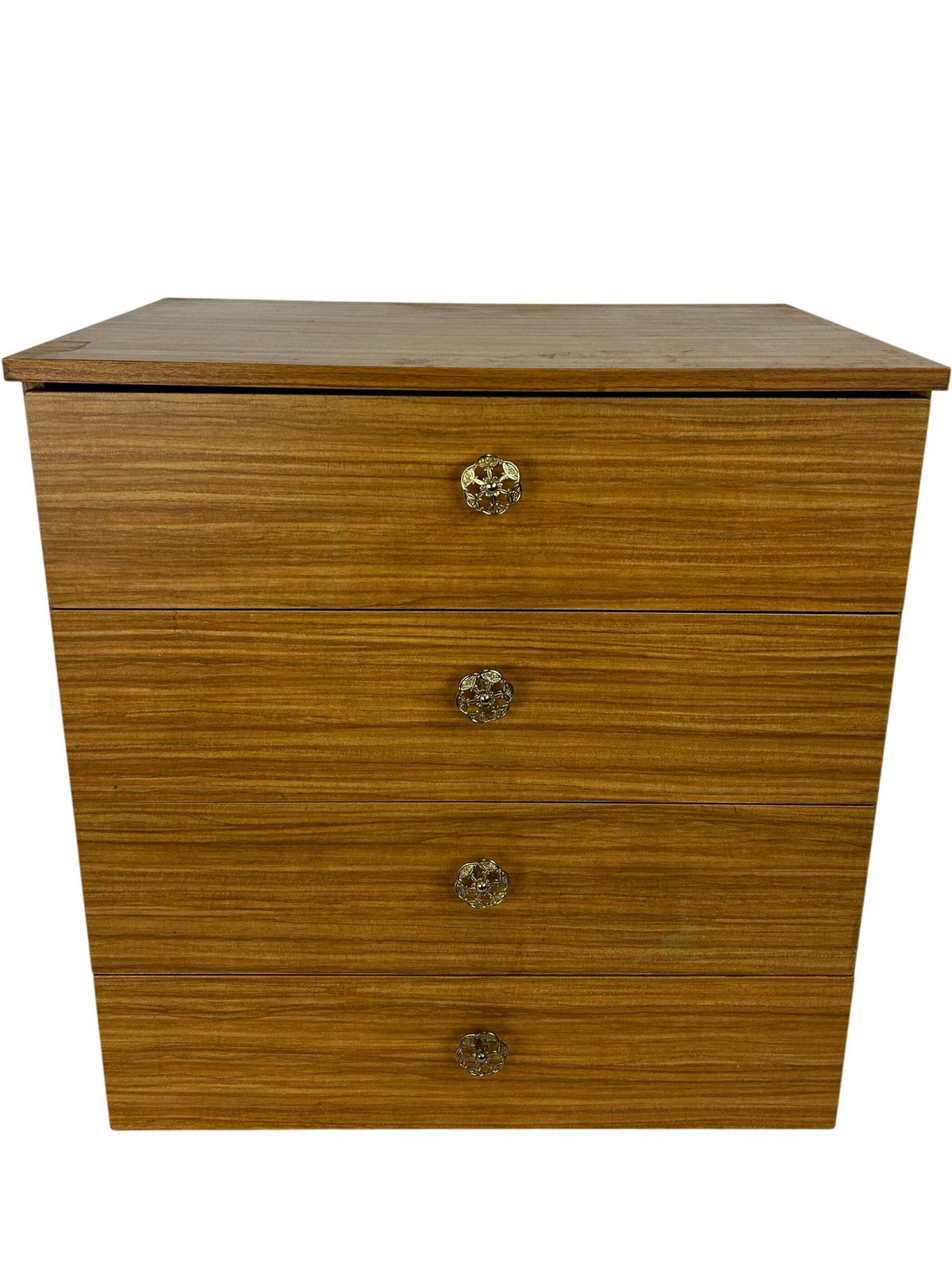 4 Drawer Wood Effect Chest Storage Unit on Castors Bedroom Office (Pre-Loved)