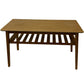 Wooden Coffee Table Rectangular Slatted Shelf Minimalist Design (Pre-Loved)